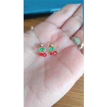 Çelik Kiraz Model Kız Çocuk Bebek Küpesi