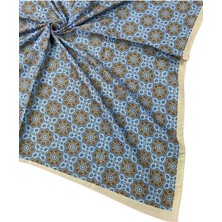 Ebruli Pamuklu Etnik Desenli Soft Eşarp – 90X90 cm