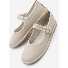 Marjin Kadın Bantlı Babet Lunari Ekru