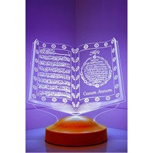 Store Anneye Hediye, Anneler Günü Hediyesi, Canım Annem Hediyesi Kuran-I Kerim 3D LED Lamba, Dini Hediye