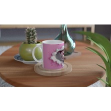 Wisdom Rain Pembe Gözlü Kar Leoparı Temalı Baskılı Kupa Bardak