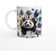 Wisdom Rain Tavşan Kulaklı Çiçek Taçlı Panda Temalı Baskılı Kupa Bardak
