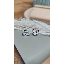 Çelik 2'li Kız Çocuk/ Bebek Küpe Panda Kız Yeni Sezon