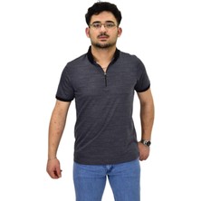 Erkek Polo Yaka Fermuarlı Merserize Jakarlı Tişört 7640 BGL-ST04537