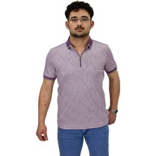 Erkek Polo Yaka Fermuarlı Merserize Jakarlı Tişört 7570 BGL-ST04536