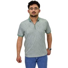 Erkek Polo Yaka Fermuarlı Merserize Jakarlı Tişört 7570 BGL-ST04536