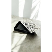 Geometrik Desenli Kare Katı Sabunluk - Izgaralı Katı Sabunluk - 1 Adet