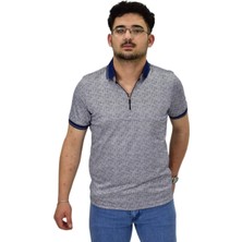 Erkek Polo Yaka Fermuarlı Merserize Jakarlı Tişört 7630 BGL-ST04538