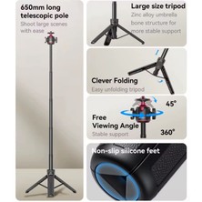 650MM Uzun Büyük Boy Sasi Alüminyum Alagim Kutup Topu Kafa Teleskopik Tripod Standi Selfie Sopa