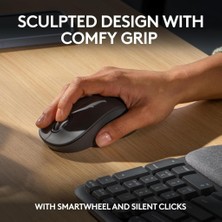 Logitech Wave Keys MK670 Combo M550 L Kablosuz Ergonomik Ingilizce Klavye Mouse Seti Siyah