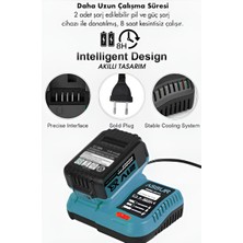 Assur 21V 2.0AH Kömürsüz Darbeli 5'li Set Şarjlı Hilti + Taşlama + Somun Sıkma + Akülü Vidalama + Budama Testeri