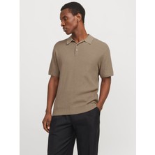Jprcccooper Knıt Polo Ss Sn Greige