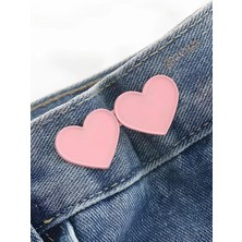 Gucso Pantolon Beli Daraltma Aparatı, Broş, Pembe Kalp Kemer , Pembe Renk Kalp Bel Daraltma Çıtçıtı