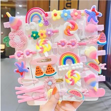 Çocuk Tokası 14 Adet, Renkli Sarı, Pembe, Mor, Tokalar, Çocuk Saç Aksesuarları, Sevimli Kız Tokaları