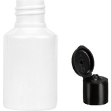 Ziylan 60 ml Plastik Beyaz Fliptop Kapak Şişe, 24 Adet, Kozmetik Şişe