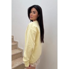 Premium Bisiklet Yaka Pamuklu Oversize Sweatshirt