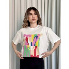 Baskılı Crop Tişört