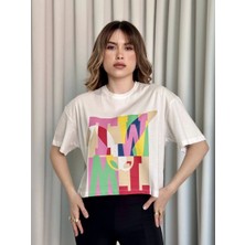 Baskılı Crop Tişört