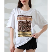 Varak Çizgili Oversize Tişört