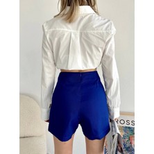 Gabardin Fermuarlı Şort Etek S24906