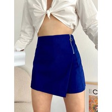 Gabardin Fermuarlı Şort Etek S24906