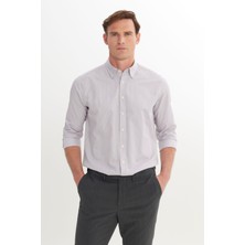 Altınyıldız Classics Pamuklu Slim Fit Dar Kesim Düğmeli Yaka Çizgili Gömlek