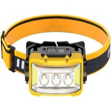 Powermaster S03 Sarı 10 Watt Sensörlü 11 Işık Modlu Kafa Lambası 24 Beyaz Smd - 6 Kırmızı Smd - 1 Power Ledli