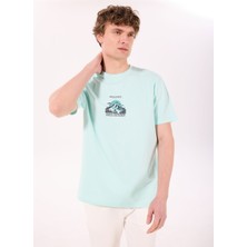 Discovery Expedition D5SM-TST3709 Mint Bisiklet Yaka Relaxed Baskılı Erkek T-Shirt