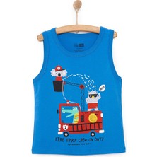 Hellobaby Basic Erkek Hayvan Itfaiye Baskılı Atlet Tshirt Erkek Bebek