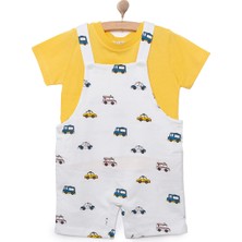 Hellobaby Basic Erkek Araba Desenli Şort Salopet-Tshirt Erkek Bebek