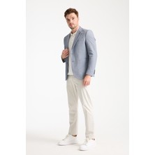 Frappoli Abrines Erkek Hardal Yarım Astarlı Torba Cepli Pamuk Karışımlı Likralı Esnek Kumaşlı Blazer Ceket