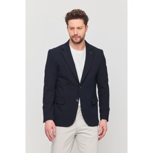 Frappoli 3115 Erkek Gri Esnek Likralı Pamuk Karışımlı Slim Fit Ilkbahar-Yaz Spor Blazer Ceket