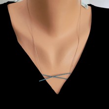 925 Ayar Rose Gümüş X Kolye