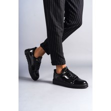 SLW152 Cool Bağcıklı Rugan Erkek Günlük Spor Klasik Ayakkabı St Siyah