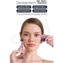 Seay Ametist Taşı Face Roller ve Ametist Kalp Gua Sha Yüz Masaj Aleti Seti