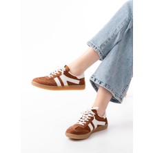 M-1004 Taba Süet Bağcıklı Termo Taban Günlük Kadın Spor