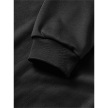 MELENERS Üç Iplik Kapşonlu 10 Kasıma Özel Sweatshirt - Siyah