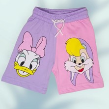 BB Kids %100 Pamuk Kız Bebek Karakterli Tişört + Şort Takım - Yazlık, 6 ay