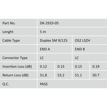 Digitus LC-LC Fiber Optik Patch Kablo, 5 metre, Singlemode, Duplex, 09/125