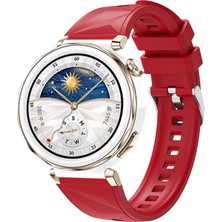 Ardemix Huawei Watch Gt5 Pro 42MM Uyumlu Zore KRD-129 Silikon Kordon Strap Kayış-Kırmızı