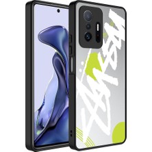 Xiaomi Mi 11T Pro 5g Kılıf Aynalı Desenli Kamera Korumalı Parlak Ardx Mirror Kapak-Yazı