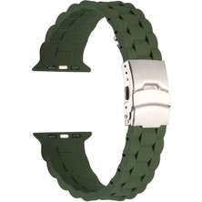 Ardemix Watch 7 41MM Krd-72 Uyumlu Kordon Zore - Koyu Yeşil