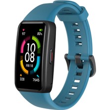 Ardemix Huawei Band 6 Uyumlu Krd-47 Uyumlu Kordon Zore - Petrol Mavi