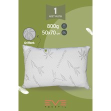 Bamboo Gri Serisi Kılıflı Antialerjik Fermuarlı Yıkanabilir Silikon Elyaf Yastık 50 x 70 cm  800 gr