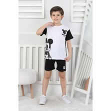 New Kids Mickey Baskı Erkek Çocuk Şortlu Takım