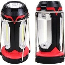 P-8801 Şarjlı Katlanabilir 3xcob Led+ 3W LED Çok Fonksiyonlu Kamp Feneri