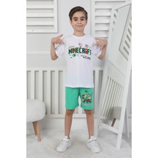 New Kids Minecraft Baskı Erkek Çocuk Şortlu Takım