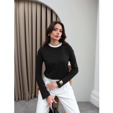 Yaka Şeritli Uzun Kol Body