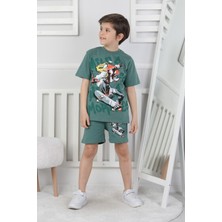 New Kids Cepli Baskılı Erkek Çocuk Şortlu Takım