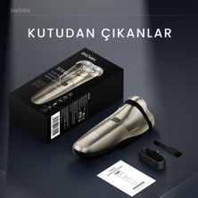 Enchen Steel 3s Gold Çift Yönlü Kavisli Bıçaklı Dijital Ekranlı Suya  Şarjlı Tıraş Makinesi